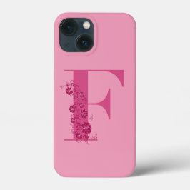 Monogram Blommigt Brev F iphone case