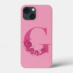 Monogram Blommigt Brev G iphone case