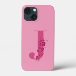 Monogram Blommigt Brev J iphone case