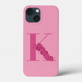 Monogram Blommigt Brev K iphone case