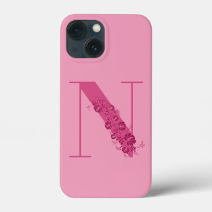 Monogram Blommigt Brev N iphone case