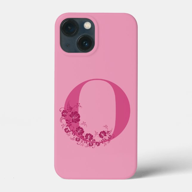 Monogram Blommigt Brev O iphone case (Baksida)