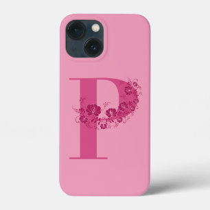 Monogram Blommigt Brev P iphone case