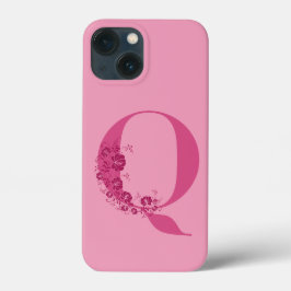Monogram Blommigt Brev Q iphone case