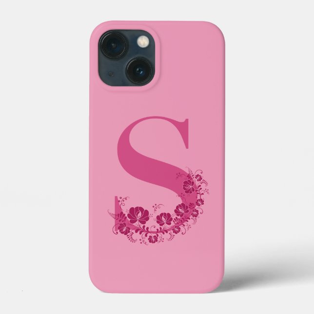 Monogram Blommigt Brev S iphone case (Baksida)