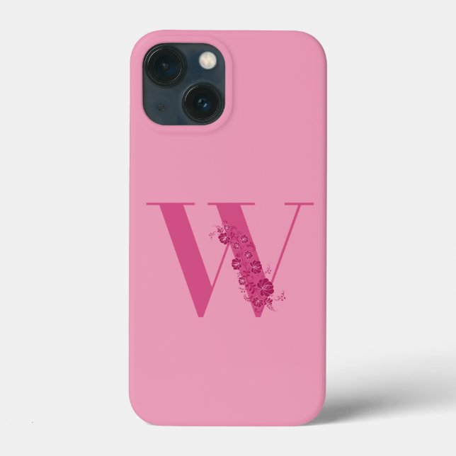 Monogram Blommigt Brev W iphone case (Baksida)