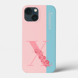 Monogram Blommigt Brev X iphone case