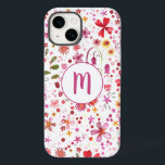 Monogram Blommigt Cottagecore<br><div class="desc">Ljusblommor och löv av en viltodlad trädgård,  som är ljusa och lycklig. Perfekt för trädgårdsmästare,  älskare och blomsterarbetare. Utför din teknik! Ändra det inledande monogrammet för att anpassa det.</div>