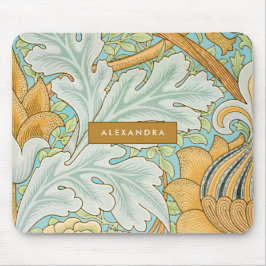 Monogram Blommigt Greenery Botanical Gult Grönt Musmatta