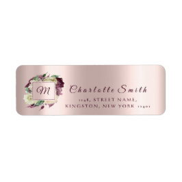 Monogram Blommigt Marsala Ivory Ro Parly OSA Returadress Etikett