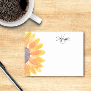 Monogram-Blommigt Post-it Block