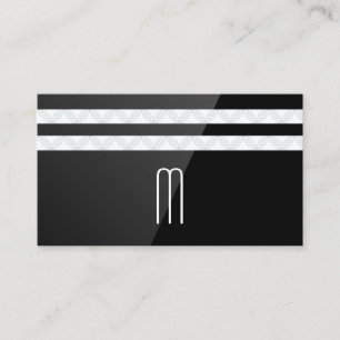 Monogram BLOMMIGT RAND Svart glans Visitkort