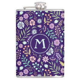 Monogram Blommigt Whimsical Boho Mönster-kolv Fickplunta
