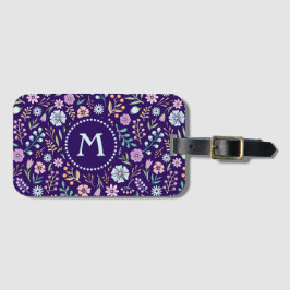 Monogram Blommigt Whimsical Boho Mönster Luggage T Bagagebricka