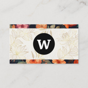 Monogram Blommönster-grafik Visitkort