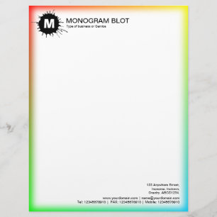 Monogram Blot - Black - Färg Kant Brevhuvud