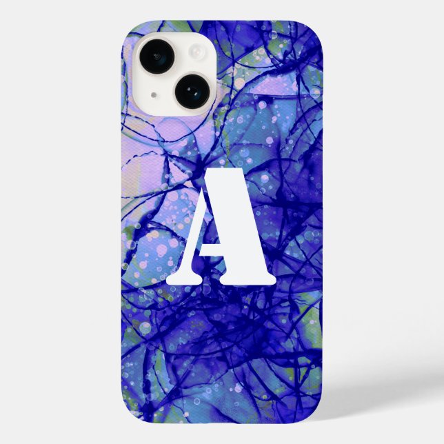 Monogram Blue Abstrakt Art Coola (Baksida)