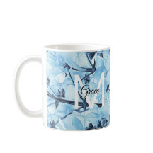 Monogram Blue and White Coffee Mugg
