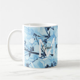 Monogram Blue and White Coffee Mugg