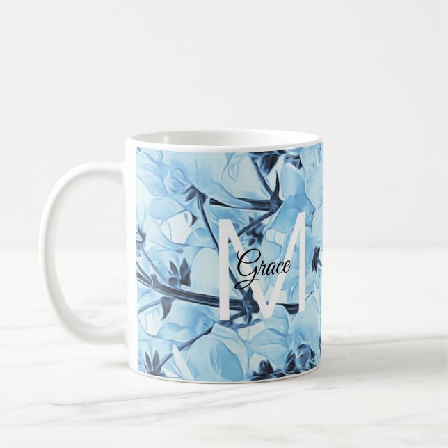 Monogram Blue and White Coffee Mugg (Vänster)
