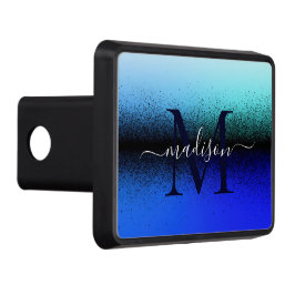 Monogram Blue Black Abstrakt Artwork Dragkroksskydd