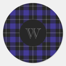 Monogram Blue Black Play Runt Klistermärke