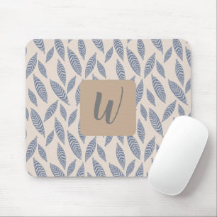 Monogram Blue Botanical Löv Mouse Pad Musmatta