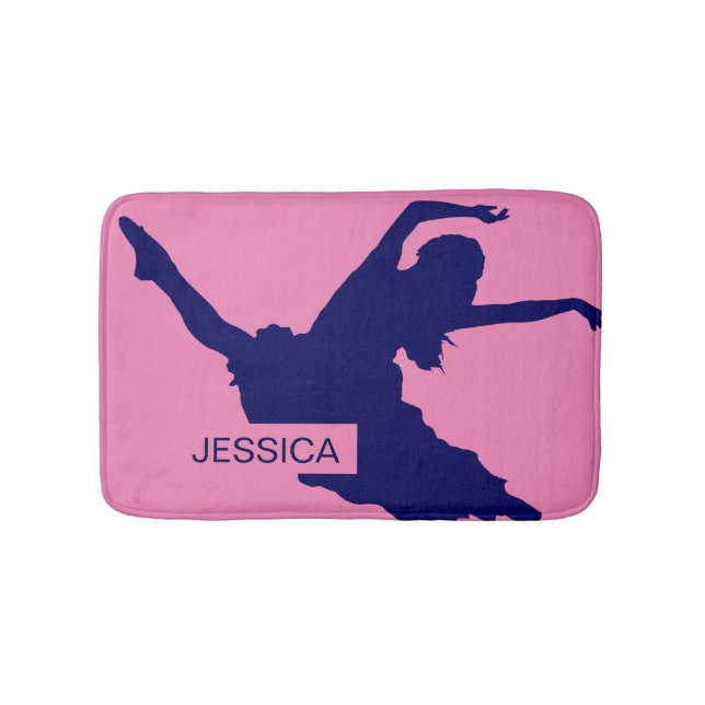 Monogram Blue Dancer Silhouette IllustrationBlu Badrumsmatta (Framsidan)