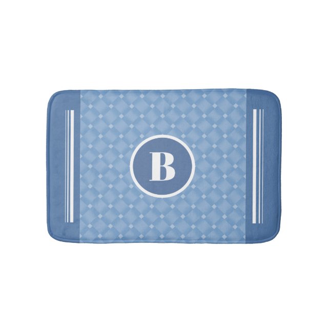 Monogram Blue Diamond Baby Nursery Bath Mat Badrumsmatta (Framsidan)