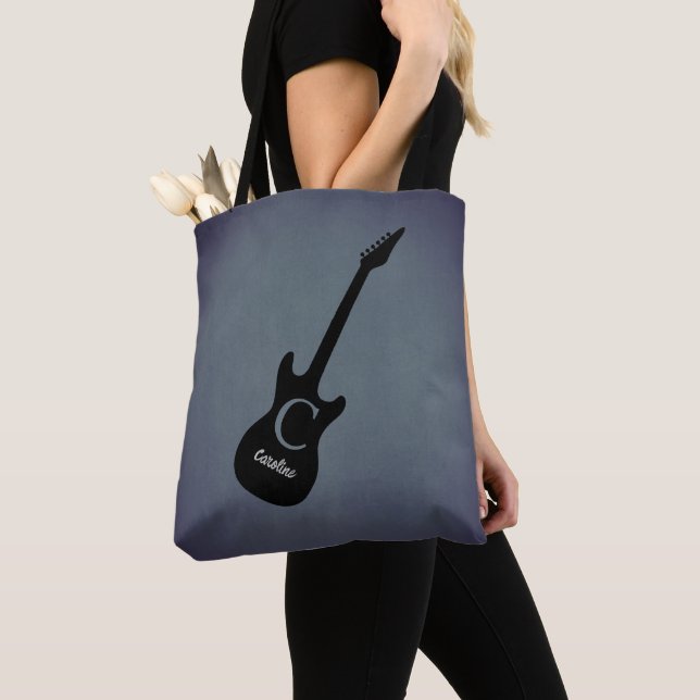 Monogram Blue Grått Electric Guitar Tygkasse (Närbild)