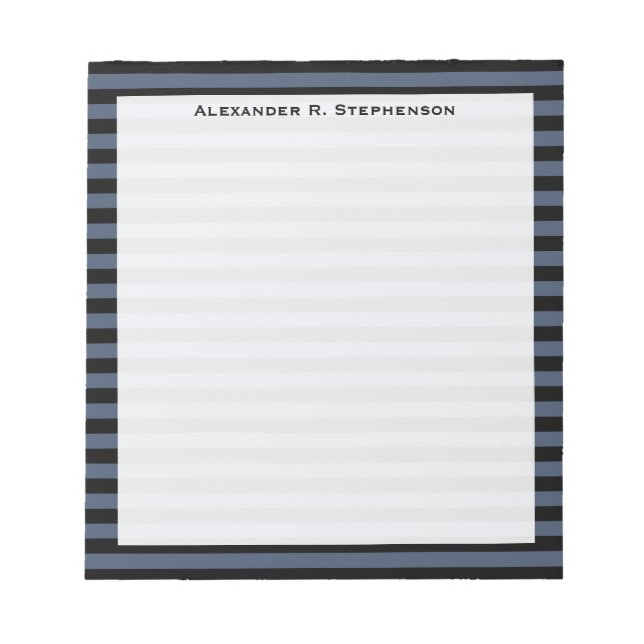 Monogram Blue Jeans Blue och Black Rand Anteckningsblock (Framsida)