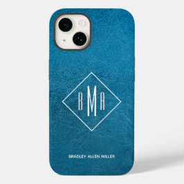 Monogram Blue Leather