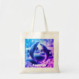 Monogram Blue & Lila Dolphins Ocean | Tygkasse