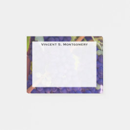 Monogram Blue Lila Grape Vines Post-it Block