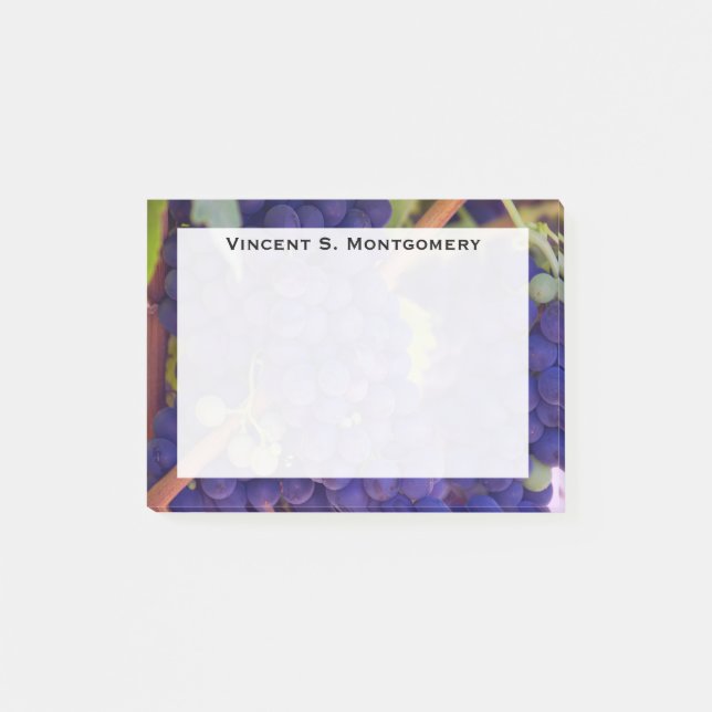 Monogram Blue Lila Grape Vines Post-it Block (Framsida)