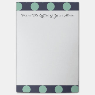 Monogram Blue Mint Grönt Polka Dot Mönster Post-it Block