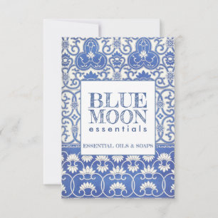 Monogram Blue Mönster Essential Oils Soaps Gift Kort