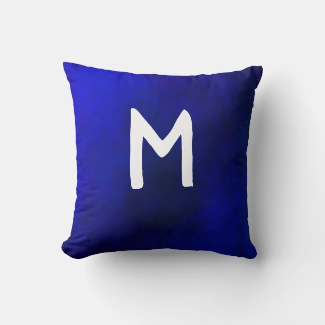 Monogram Blue Plasma Kudde (Framsida)