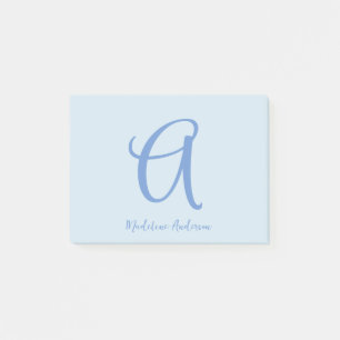 Monogram Blue Post-it Block