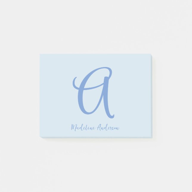 Monogram Blue Post-it Block (Framsida)