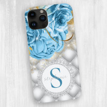Monogram Blue Ro Diamonds Gnistra Tuftad Glam