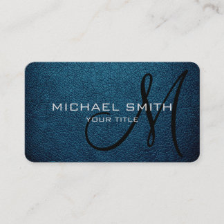 Monogram Blue Sapphire Leather-utseende Visitkort