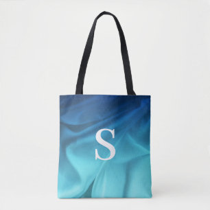 Monogram Blue Satin Tygkasse