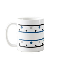 Monogram Blue Silver Black Polka dots