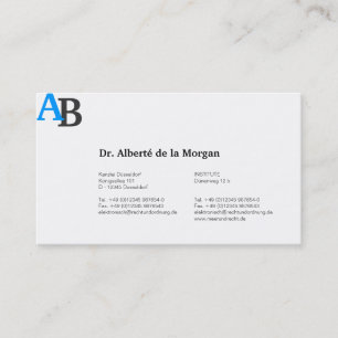 Monogram Blue Visitkort