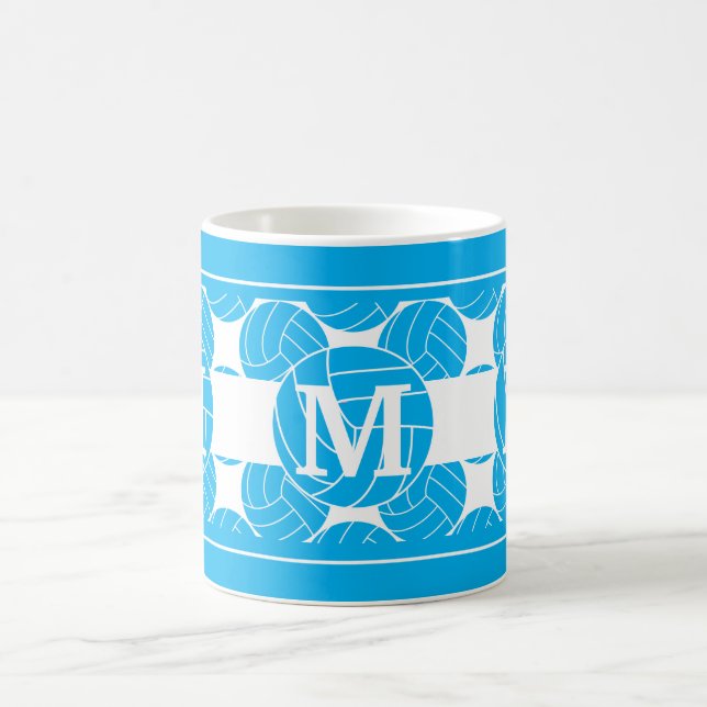 Monogram Blue Volleyball Kaffemugg (Center)