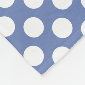 Monogram Blue White Trendig Roligt Polka Dot Mönst Fleecefilt