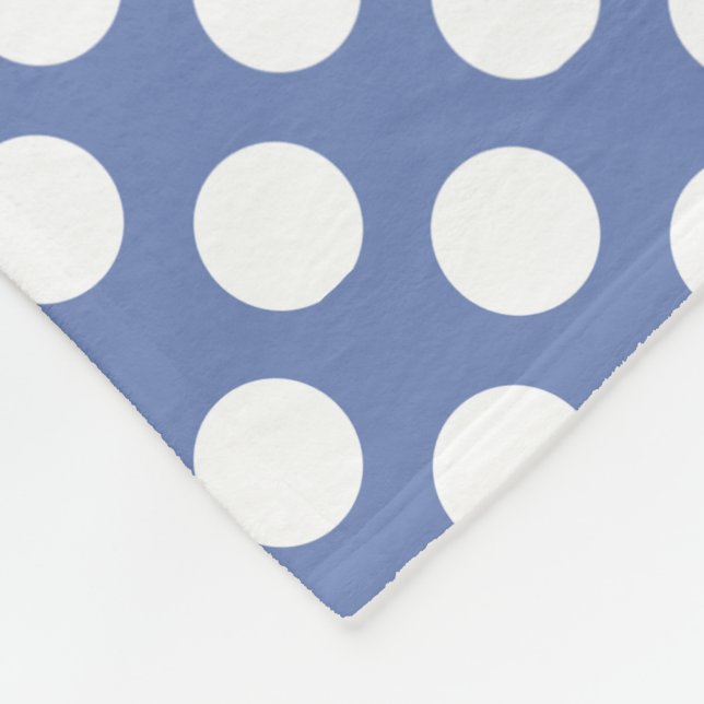 Monogram Blue White Trendig Roligt Polka Dot Mönst Fleecefilt (Hörn)