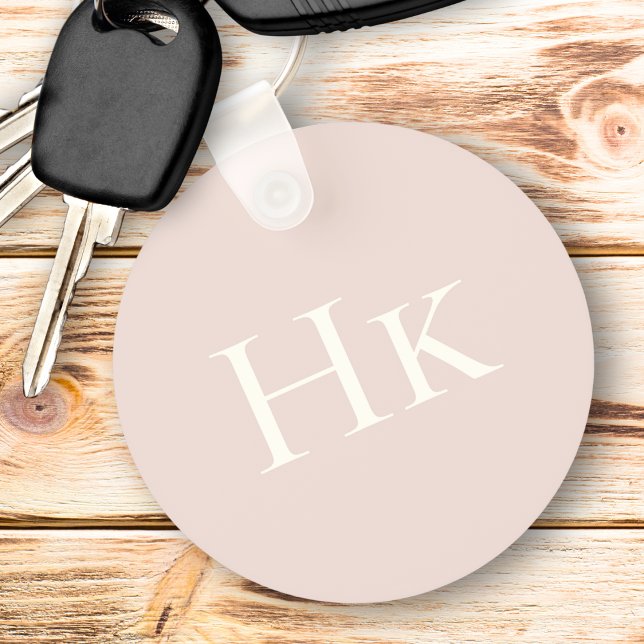 Monogram Blush Rose Elfenbensvit Monogram Initialb Nyckelring (Skapare uppladdad)