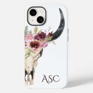 Monogram Boho Blommigt Skull